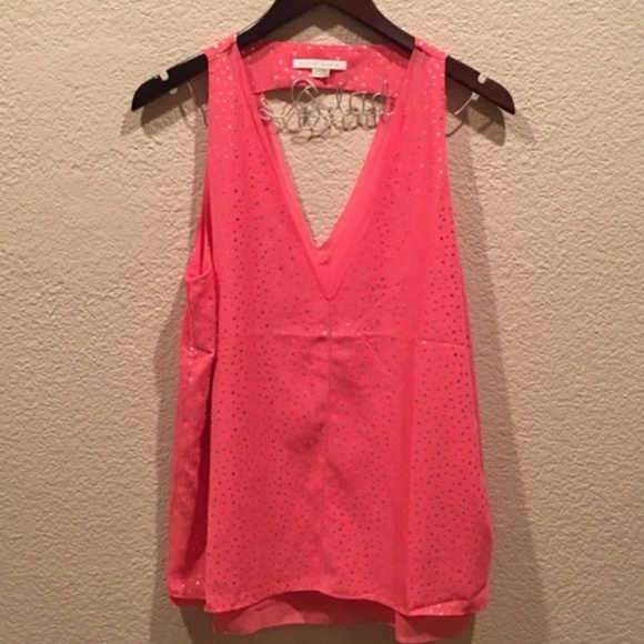 Cooper & Ella Coral/Gold Dot Harper Top - Picture 5 of 6